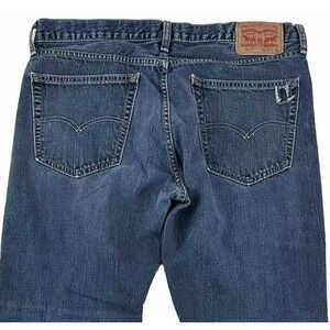 Levi's Mens 527 BootCut Jeans 36x32 Cotton Medium Wash Distressed Denim Boot